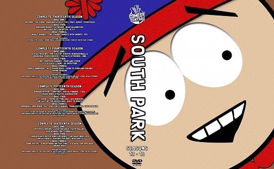 dvd cover South Park Seasons 13 16