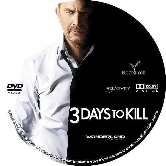 dvd cover 3 Days To Kill Custom