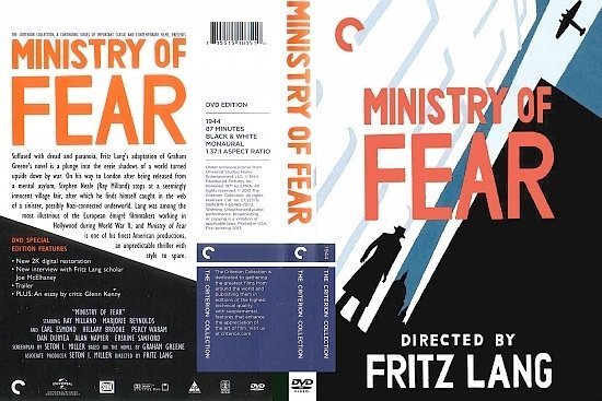 dvd cover Ministry of Fear (1944) R1