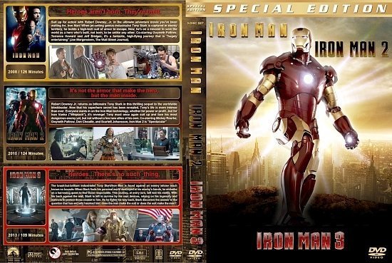 dvd cover Iron Man Trilogy version 1