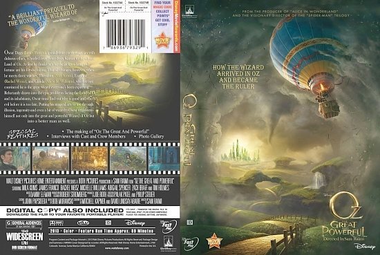 dvd cover Oz The Great And Powerful
