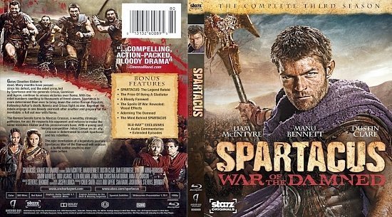 dvd cover Spartacus War Of The Damned Season 3 Blu ray