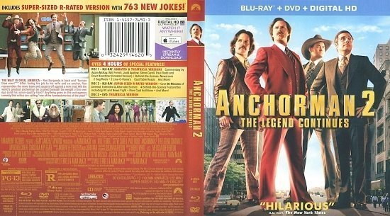 dvd cover Anchorman 2 The Legend Continues Scanned Bluray