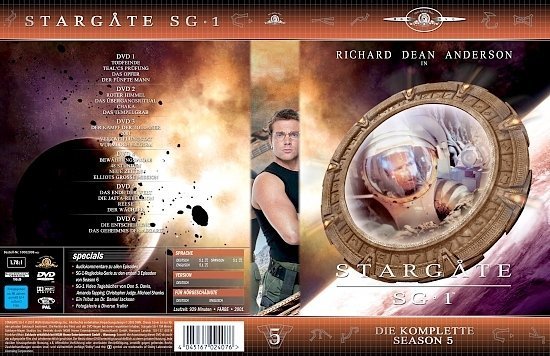 dvd cover Stargate SG-1: Season 5 (2001) R2 German
