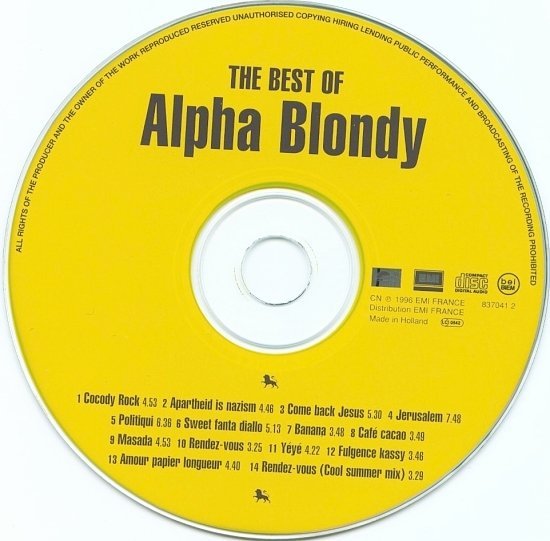 dvd cover Alpha Blondy - The Best Of Alpha Blondy (1996)