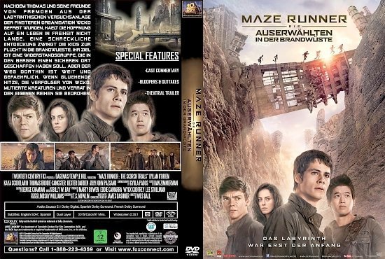 dvd cover Maze Runner: Die AuserwÃ¤hlten in der BrandwÃ¼ste R2 Custom GERMAN