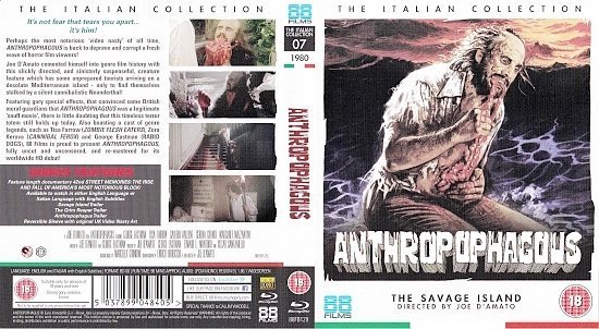 dvd cover Anthropophagous (1980) Blu-Ray UK Cover+Label