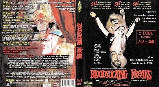dvd cover Bloodsucking Freaks (1976) Blu-Ray Cover+Label