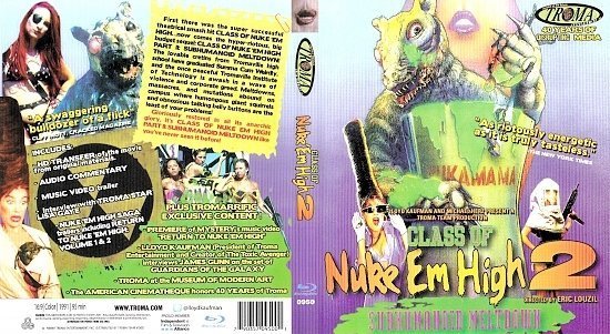 dvd cover Class of Nuke 'Em High 2 (1991) Blu-Ray Cover+Label