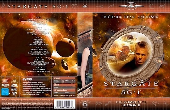 dvd cover Stargate SG-1: Season 6 (2002) R2 German