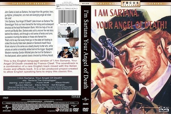 dvd cover I Am Sartana Your Angel Of Death (1969) R1