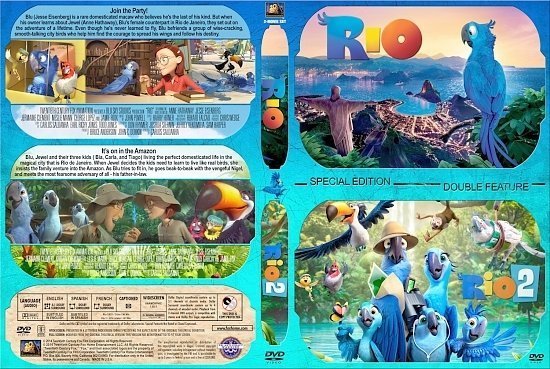 dvd cover Rio / Rio 2 Double Feature