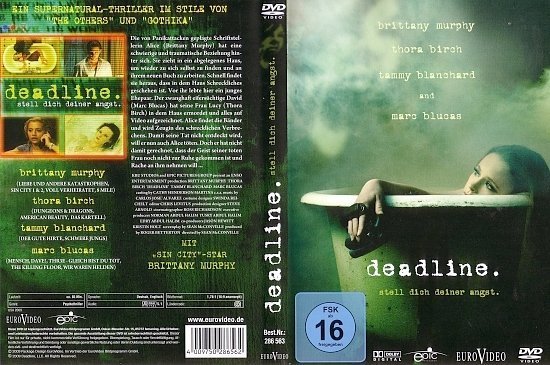 dvd cover Deadline: Stell dich deiner Angst (2009) R2 GERMAN