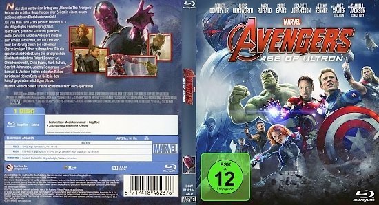 dvd cover Avengers - Age of Ultron 3D-2D Blu-Ray German