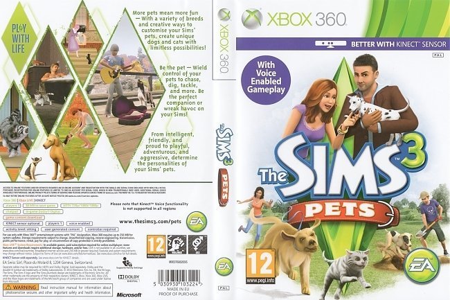 dvd cover The Sims 3: Pets