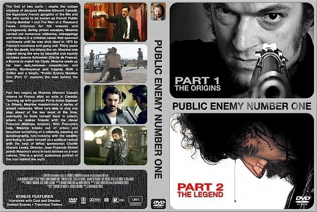 dvd cover Public Enemy Number One: Parts 1 & 2 R1 CUSTOM
