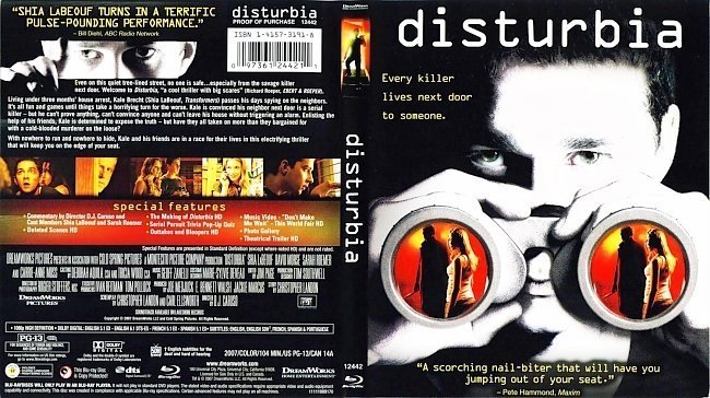 dvd cover Disturbia Bluray f