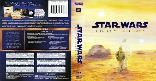 Star Wars   The Complete Saga Discs 1 6   Bluray Back 