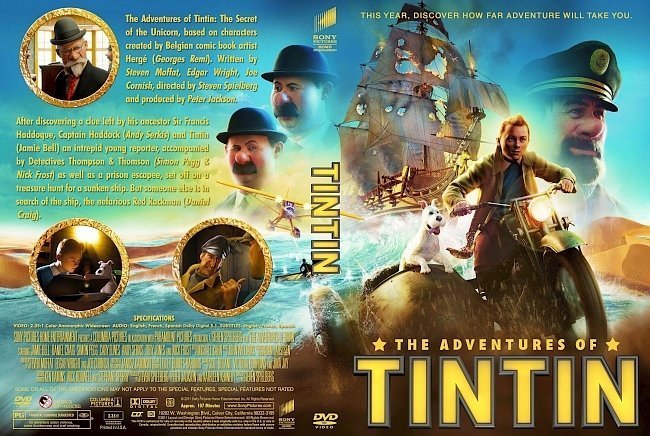 dvd cover The Adventures Of Tintin (2011)