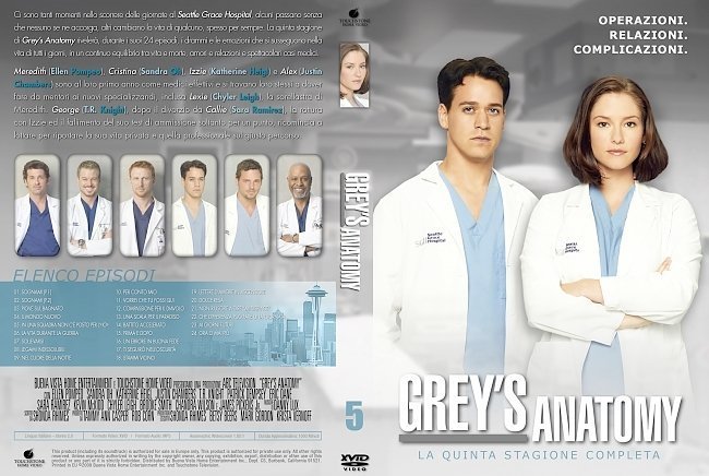 dvd cover Grey's Anatomy: Season 5 (Italian) - Front