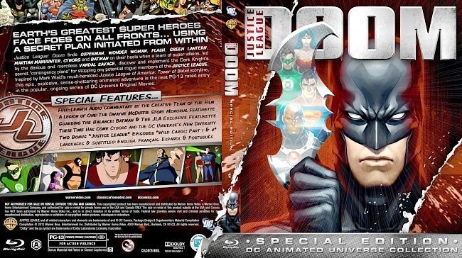 dvd cover Justice League Doom Bluray