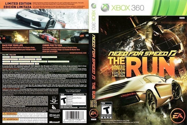 dvd cover Need For Speed The Run