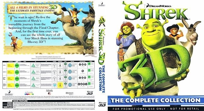 dvd cover Shrek 3D The Complete Collection Bluray