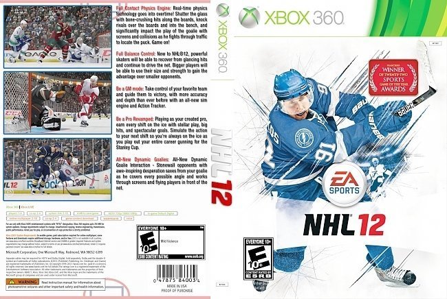 dvd cover NHL 12 NTSC f