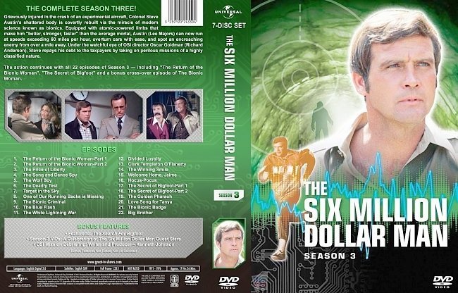 dvd cover The Six Million Dollar Man Season 3