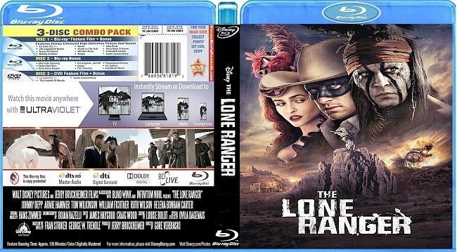 dvd cover The Lone Ranger R1 Custom (Blu-Ray Movie)