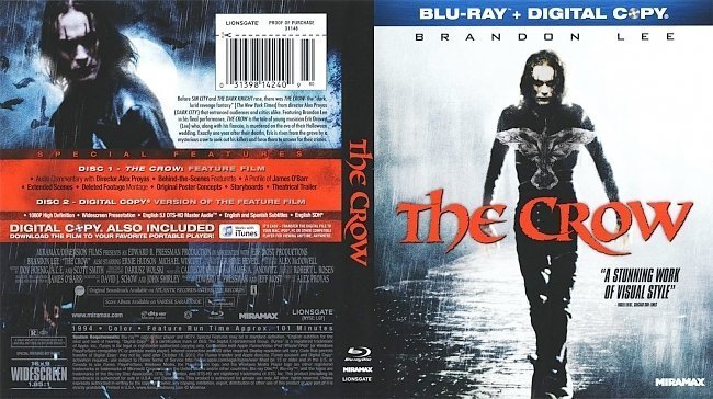 dvd cover The Crow