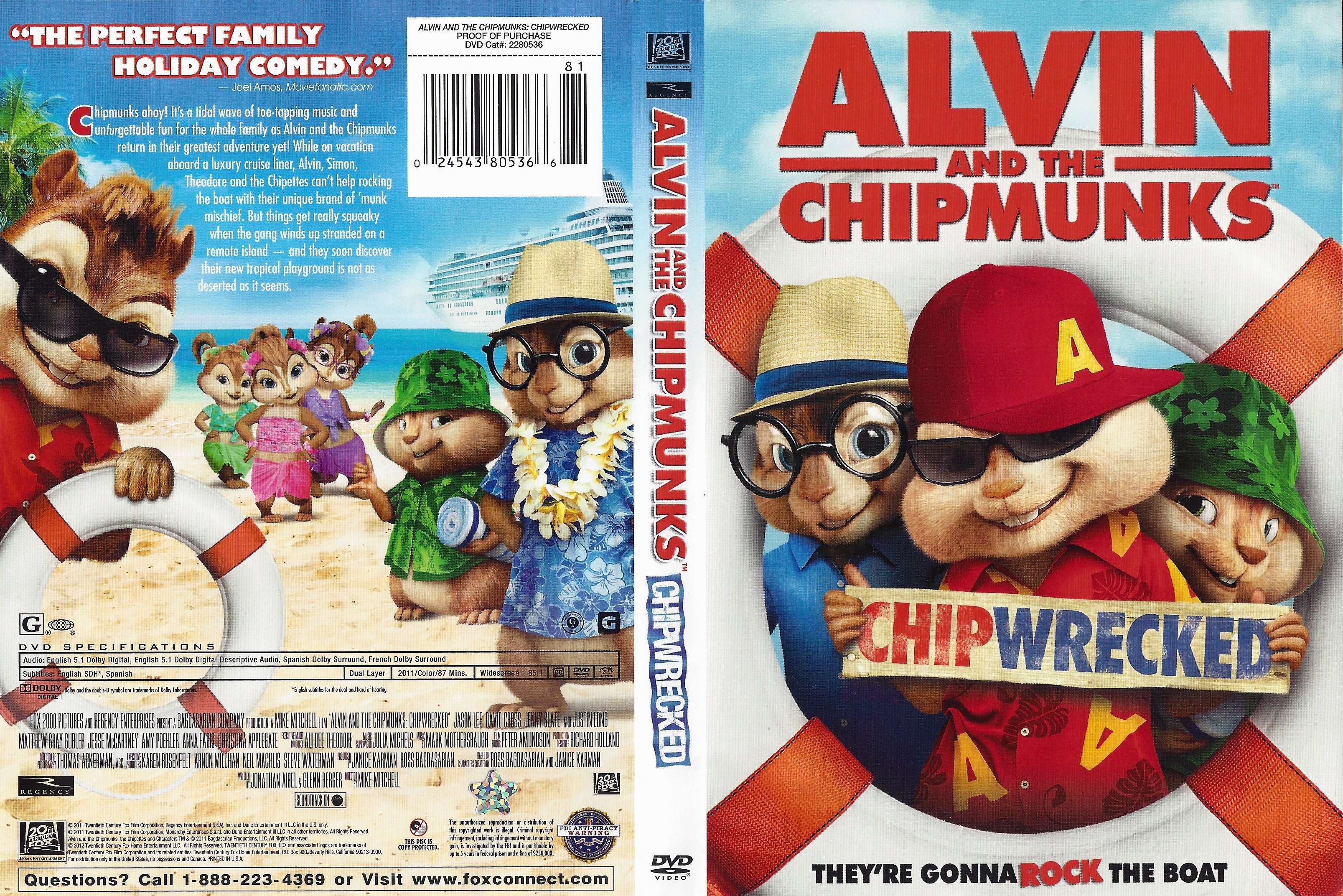 dvd cover Alvin And The Chipmunks: Chipwrecked (2011) .