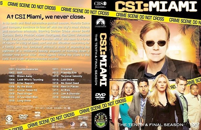 dvd cover CSI: Miami Season 10