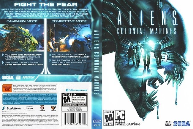 dvd cover Aliens Colonial Marines