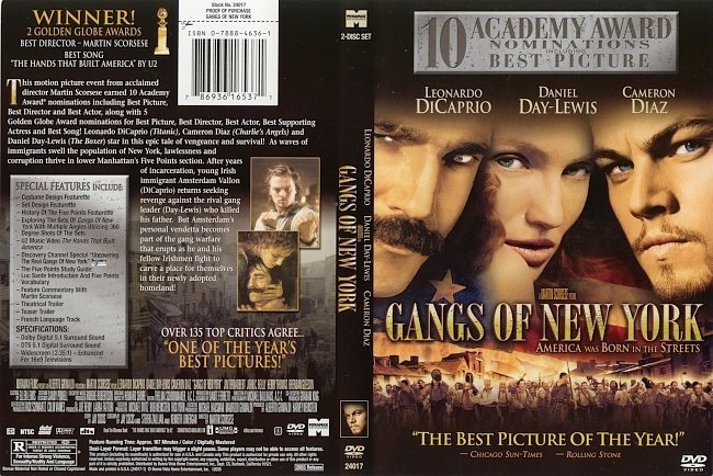 dvd cover Gangs Of New York (2002) R1