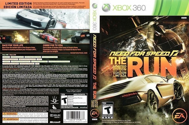 dvd cover Need for Speed The Run (2011) NTSC