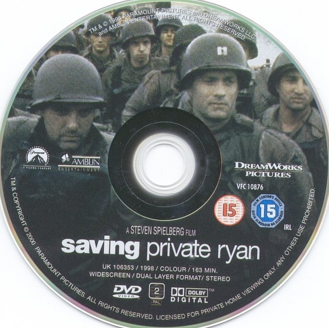dvd cover Saving Private Ryan (1998) WS R2