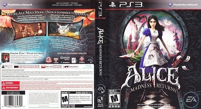 dvd cover Alice Madness Returns English French NTSC f