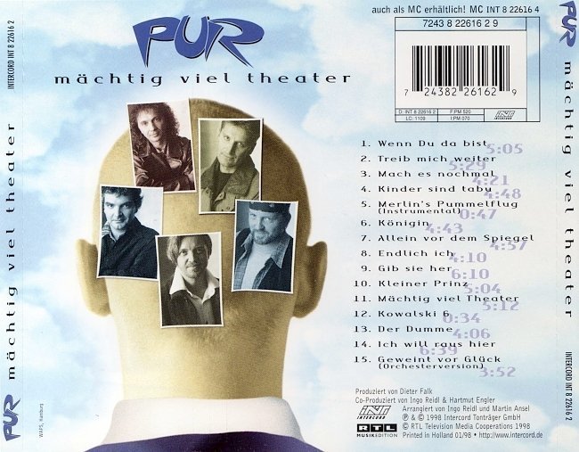 dvd cover Pur - MÃ¤chtig Viel Theater (1998)