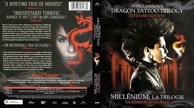 dvd cover Dragon Tattoo Trilogy