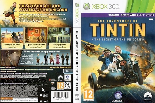 dvd cover The Adventures of TinTin: The Secret of the Unicorn (2011) PAL