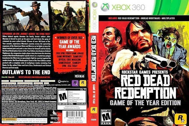 dvd cover Red Dead Redemption GOTY Edition