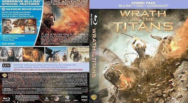 dvd cover Wrath Of The Titans R1 - blu-ray