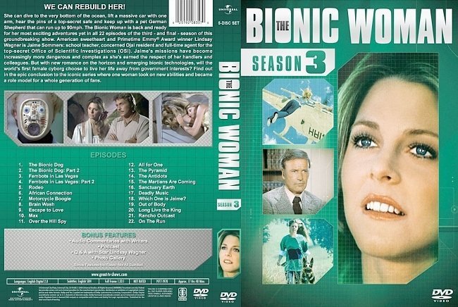 dvd cover The Bionic Woman Season 3