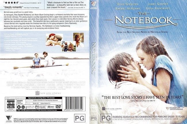 dvd cover The Notebook (2004) R1 & R4