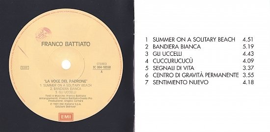 dvd cover Franco Battiato - La Voce Del Padrone (2008)