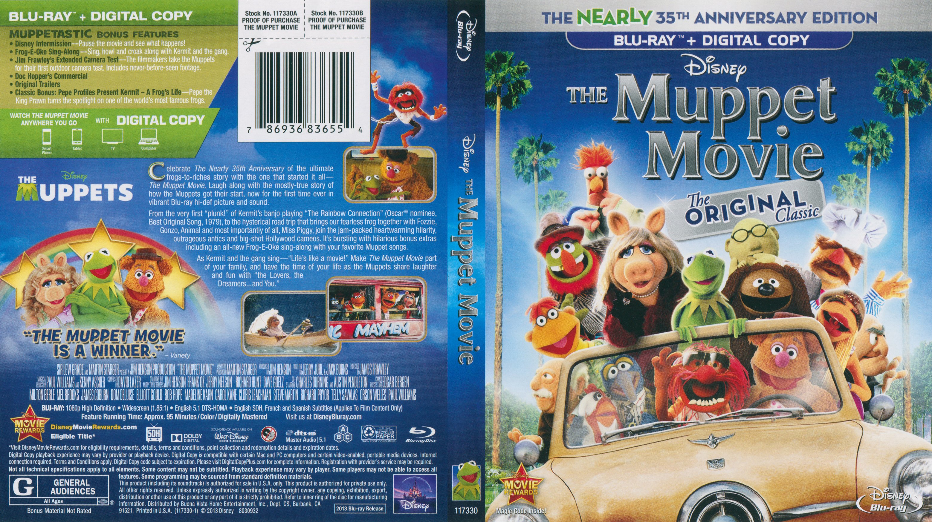 The Muppet Movie 1979 Blu Ray Dvd Covers And Labels