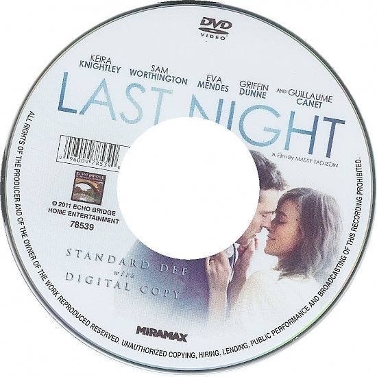 dvd cover Last Night (2010) R1 & R4