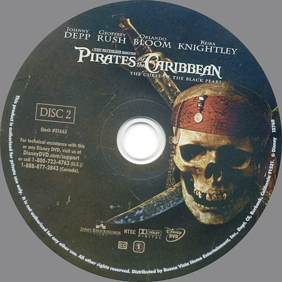 dvd cover Pirates Of The Caribbean: The Curse Of The Black Pearl (2003) WS R1