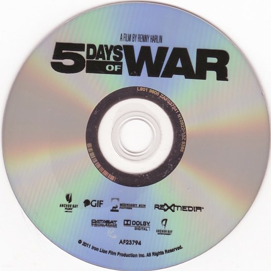 dvd cover 5 Days of War (2011) WS R1